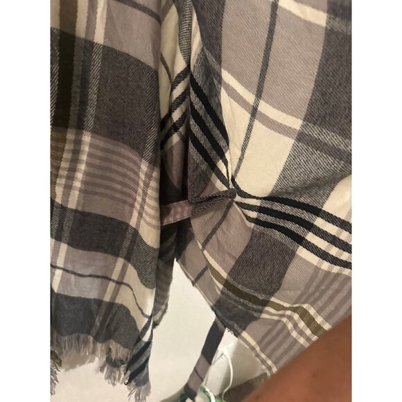 David & Young Plaid Belted Poncho Wrap Fall Sweater - Picture 5 of 11